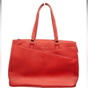 Cole-Haan NWT Red Leather New Laptop Tote Bag W/ Dust Bag